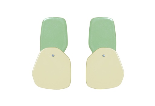 [DP-60191015] Lisa Kroeber Jewellery Art - Earrings Double Petals, Pastel Green / Ivory 