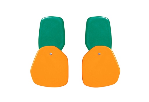 [DP-60262003] Lisa Kroeber Jewellery Art - Earrings Double Petals, Opal Green / Pastel Orange