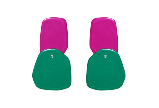 [DP-40066032] Lisa Kroeber Jewellery Art - Earrings Double Petals, Traffic Purple / Signal Green 