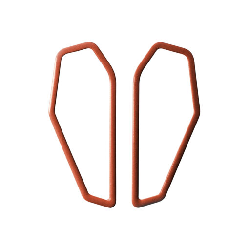 [CF-coral-red] Lisa Kroeber Jewellery Art - Earrings Color Frames - Coral Red