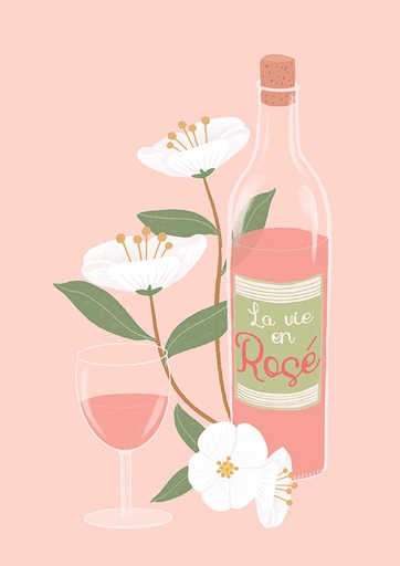 [Ts6027] Nobis Design - Postkarte - Toni Starck - La vie en rosé