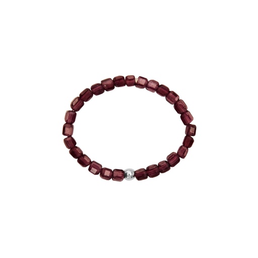 [6110rdl] HCA - elastischer Ring - Let’s enjoy nature - Rhodolith - vergoldet