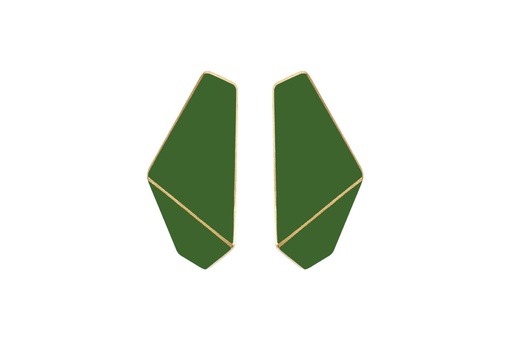 [FS6025] Lisa Kroeber Jewellery Art - Earrings Folded slim - Fern Green