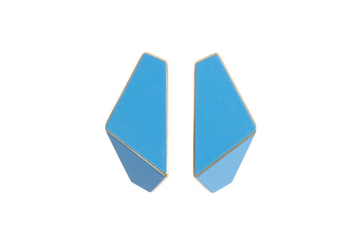 [FS-light-blue] Lisa Kroeber Jewellery Art - Earrings Folded slim - Light Blue