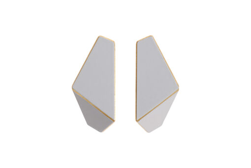 [FS-window-grey] Lisa Kroeber Jewellery Art - Earrings Folded slim - Window Grey