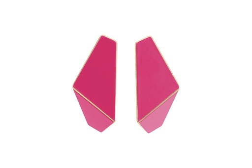[FS-magenta] Lisa Kroeber Jewellery Art - Earrings Folded slim - Magenta