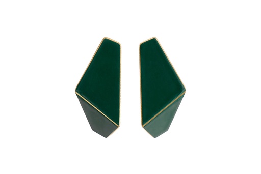 [FS-moss-green] Lisa Kroeber Jewellery Art - Earrings Folded slim - Moss Green