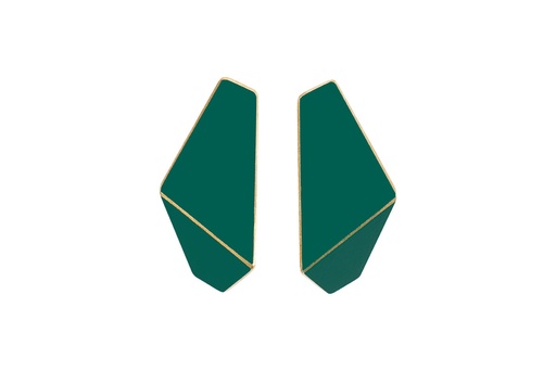 [FS6026] Lisa Kroeber Jewellery Art - Earrings Folded slim - Opal Green