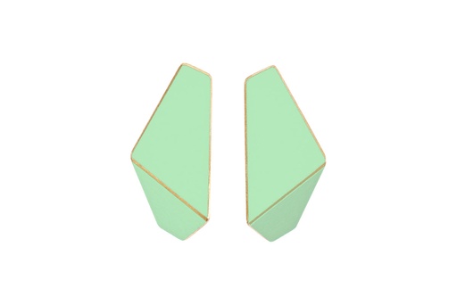 [FS-pastel-green] Lisa Kroeber Jewellery Art - Earrings Folded slim - Pastel Green