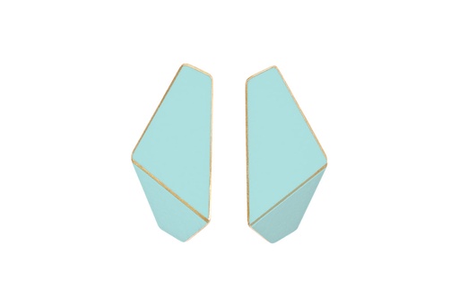 [FS-pastel-turquoise] Lisa Kroeber Jewellery Art - Earrings Folded slim - Pastel Turquoise