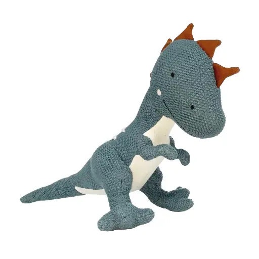 [Lini-40-012] Mea Lini - Stoffpuppe Dino mittel, blau, 20x48cm