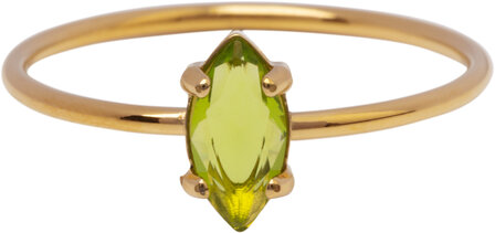 Charmins - R1690 - Gold Ring Ellipse Lightgreen Cristal