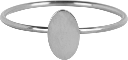 Charmins - R718 - Minimalist Oval Shiny Steel Ring