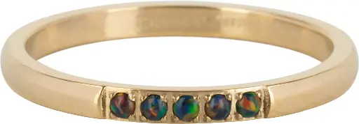 Charmins - R1138 - Goldplated Memoire ring brown stones