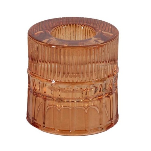 [gl9125] Homebound - Kerzenhalter 2in1 Glas sand/orange