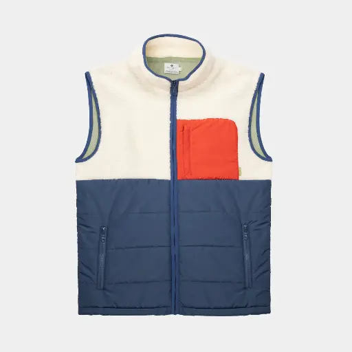 Billybelt - Sherpa Weste ärmellos zweifarbig - Creme Marine