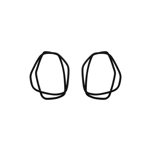 [L-Jet-Black] Lisa Kroeber Jewellery Art - Earrings Loops - Jet Black
