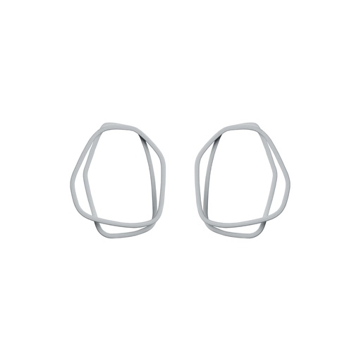 [L-Window-Grey] Lisa Kroeber Jewellery Art - Earrings Loops - Window Grey