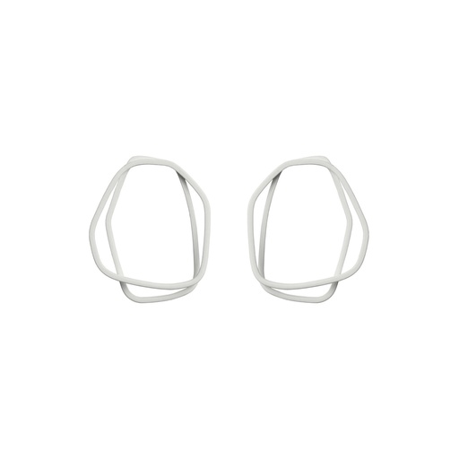[L-Signal-White] Lisa Kroeber Jewellery Art - Earrings Loops - Signal White