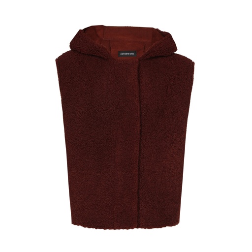 Caroline Biss - Weste TEDDY BODY WARMER WITH HOOD burgandy 