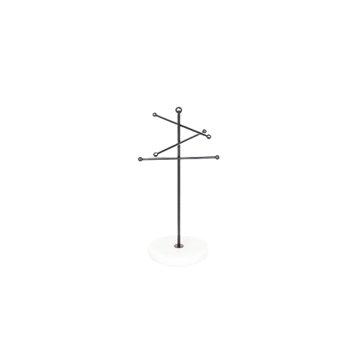 [203157] Housevitamin - Schmuckständer Marmor/schwarzes Metall 15x14x25,5cm