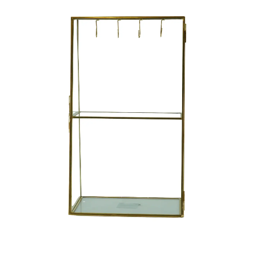 [203418] Housevitamin - Schmuckkästchen Metall gold/Glas 18x11x31cm