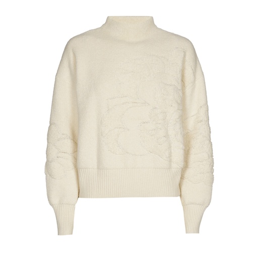 Caroline Biss - COSY PULLOVER WITH FLORAL RELIEF PATTERN cream