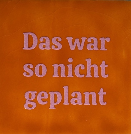 [D04.10.25981] Yett Tiles - Fliese/Untersetzer - Das war so nicht geplant - orange/warmrosa