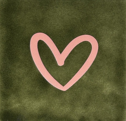 [08.10.25918] Yett Tiles - Fliese/Untersetzer - Herz (open, new) - olive/lachs