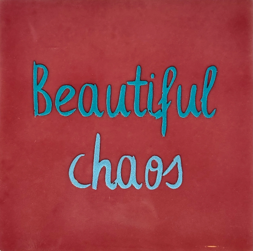 [02.10.26090] Yett Tiles - Fliese/Untersetzer Beautiful Chaos rosa/turquoise