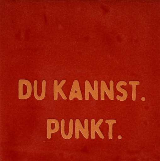 [D04.10.26002] Yett Tiles - Fliese/Untersetzer - Du kannst Punkt - rot/orange