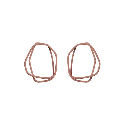 [L-Beige-Red] Lisa Kroeber Jewellery Art - Earrings Loops - Beige Red