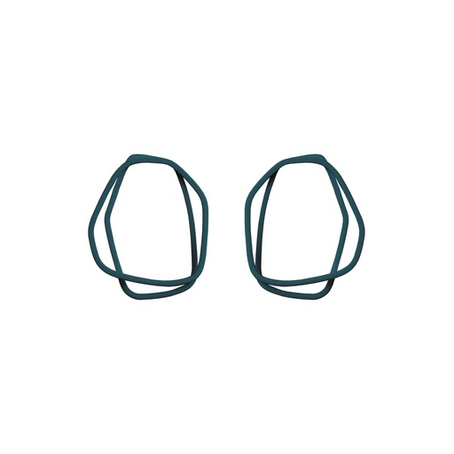 [L-Ocean-Blue] Lisa Kroeber Jewellery Art - Earrings Loops -  Ocean Blue