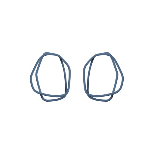 [L-Pigeon-Blue] Lisa Kroeber Jewellery Art - Earrings Loops -  Pigeon Blue