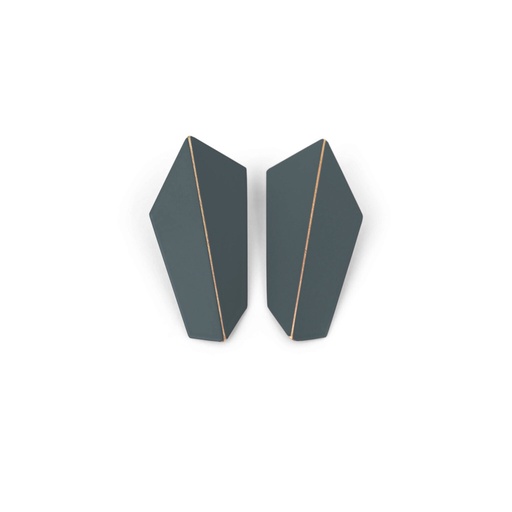 [FV-Dark-Grey] Lisa Kroeber Jewellery Art - Earrings Folded Vertical - Dark Grey