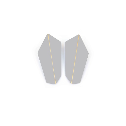 [FV-Window-Grey] Lisa Kroeber Jewellery Art - Earrings Folded Vertical - Window Grey