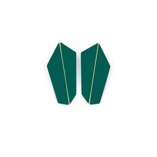 [FV-Opal-Green] Lisa Kroeber Jewellery Art - Earrings Folded Vertical - Opal Green 