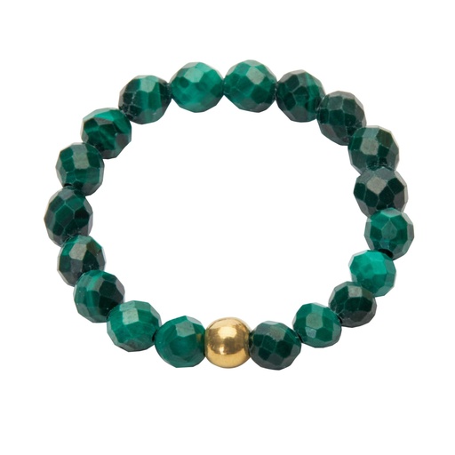 [6110mt] HCA - elastischer Ring - Let’s enjoy nature - Malachit - vergoldet