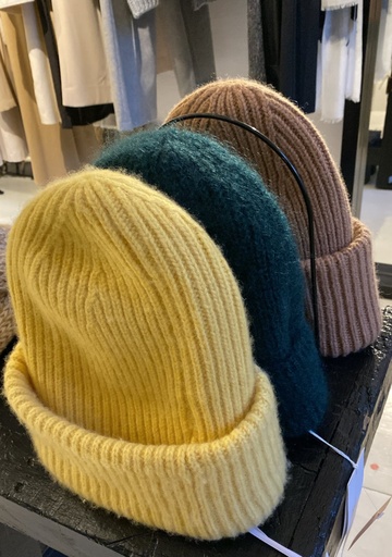 [W374Camel] Cashmere & Friends - Mütze Baumwolle Woolen Rib Hat - Camel