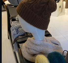 [WHflower-braun] Cashmere & Friends - Mütze Baumwolle Flower Hat - Braun