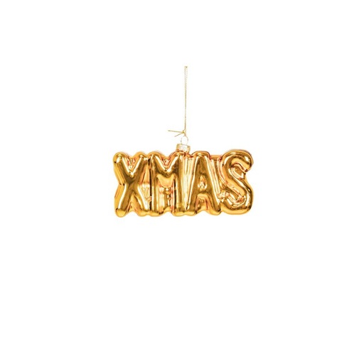 [203290] Housevitamin - Ornament Xmas Hanger XMAS gold - Glas 4,5x3,5x7,5cm