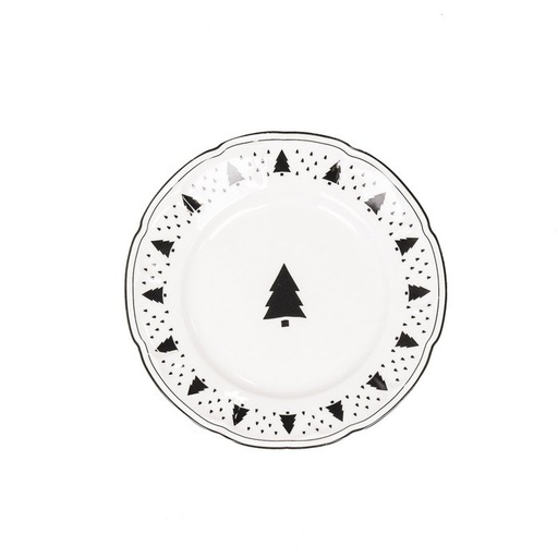 [203357] Housevitamin - mittlerer Teller Plate Xmas Tree Newbone China 10x15x1,5cm