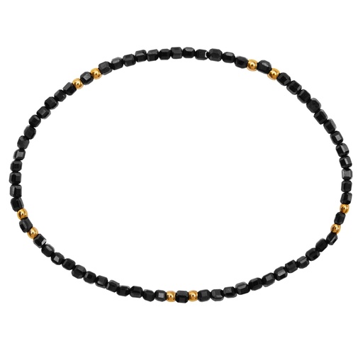 [607598] HCA - Armband - Harmony of nature - schwarzer Spinell - vergoldet