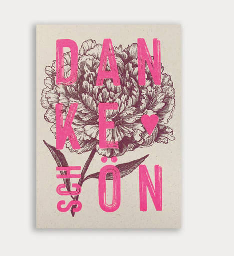 [PK-BGFP-DANK] Togethery - Riso-Druck Postkarte Ökopapier - Dankeschön