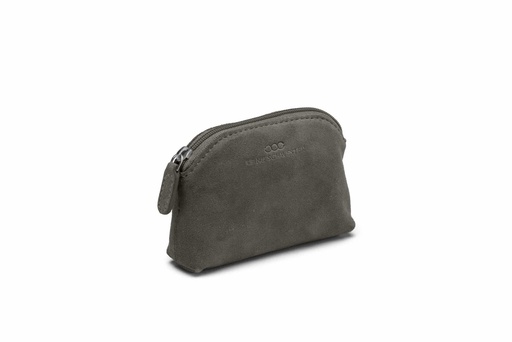 [23819] Schlüsseltasche Wildleder | dunkelgrau | silber | Wildleder