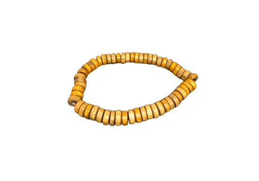 [P-HPA-FL] Portuguese - handgemachtes Holzperlen Armband - flache Perlen, natur