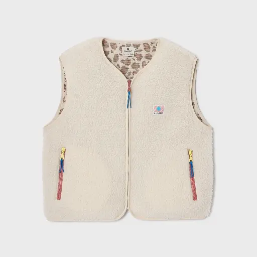 Billybelt - Sherpa Weste ärmellos - Ivory/White 2.0