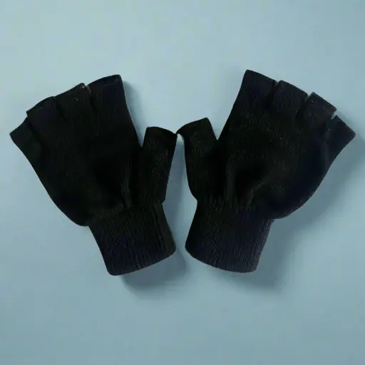 [KLWLGLOVFLXUBLC] Klue - Wool fingerless gloves - black (Fingerlose Handschuhe)