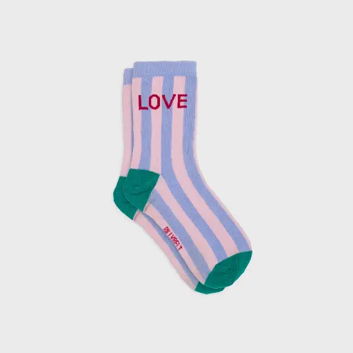 [FMO19] Billybelt - Baumwollsocken LOVE gestreift - purple pink green