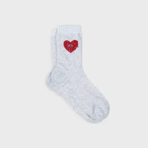 [FC13] Billybelt - Baumwollsocken Herz Heart socks - white red